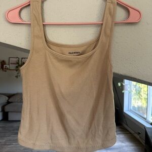Old Navy Women's Beige Ribbed Tank Top